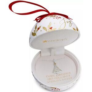 GIANI BERNINI Ornament Box W/ Cubic Zirconia 2-Tone Christmas Tree 18" Pendant